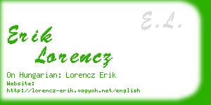 erik lorencz business card